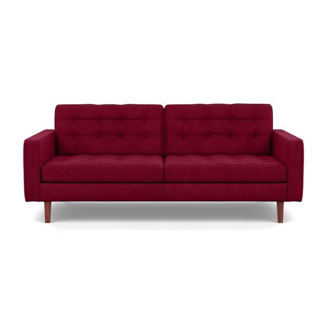 Heal's Hepburn 3 Seater St Moritz Wool Red 74 Walnut Feet - image 1