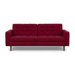 Heal's Hepburn 3 Seater St Moritz Wool Red 74 Walnut Feet