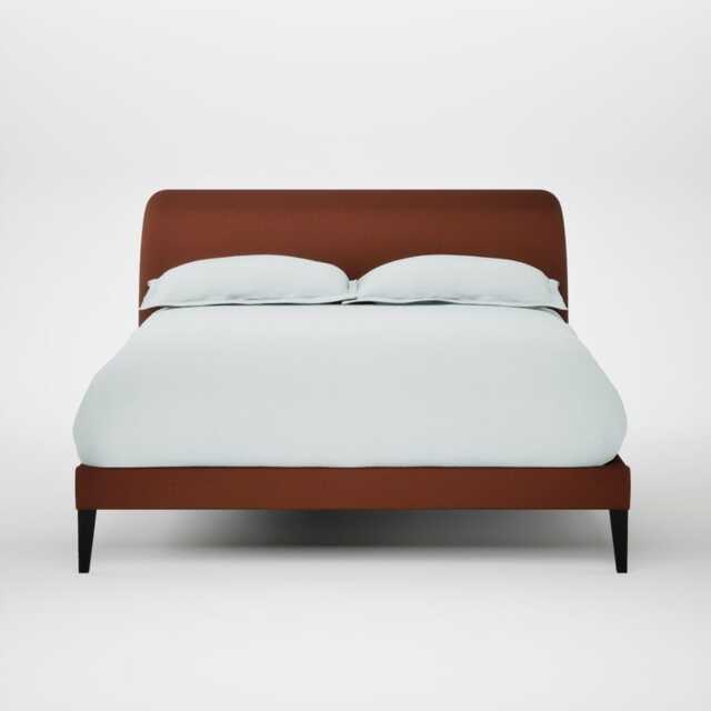Heal's Wallis Bed Double Smart Cotton Linen Rust Black Feet
