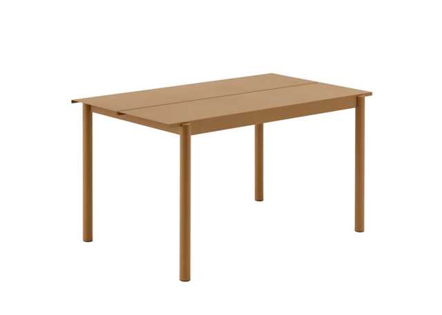 Muuto Linear Outdoor Steel Table Medium Burnt Orange