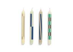HAY Patterned Dinner Candles Cream & Dark Set of 4