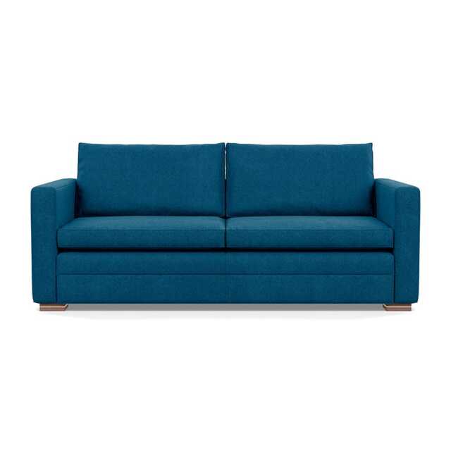 Heal's Palermo 3 Seater Sofa St Moritz Wool Teal 149 Brass and Walnut Feet