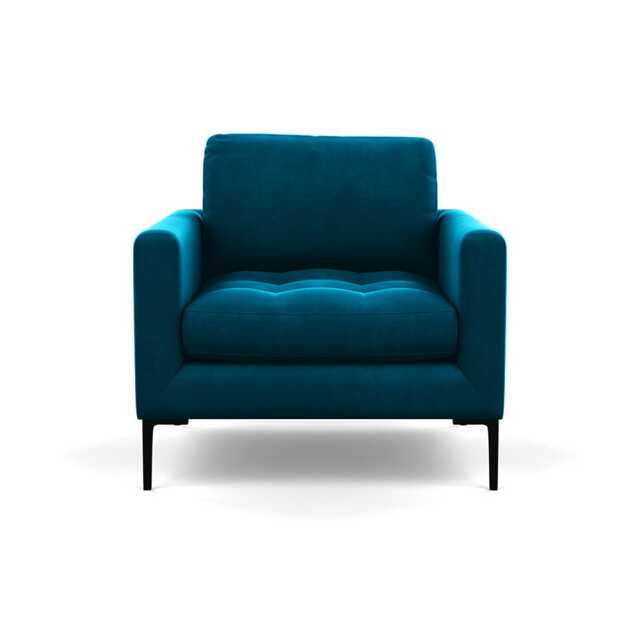 Heal's Eton Armchair Velvet Teal Black Feet