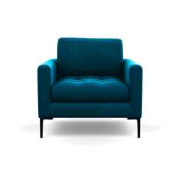Heal's Eton Armchair Velvet Teal Black Feet