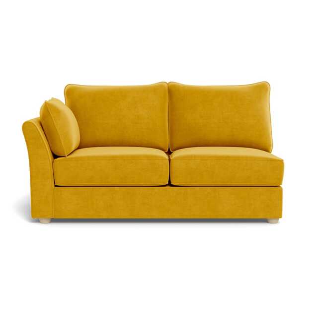 Heal's Tailor Medium Left Hand Facing Corner Unit Smart Luxe Velvet Canary Natural Feet