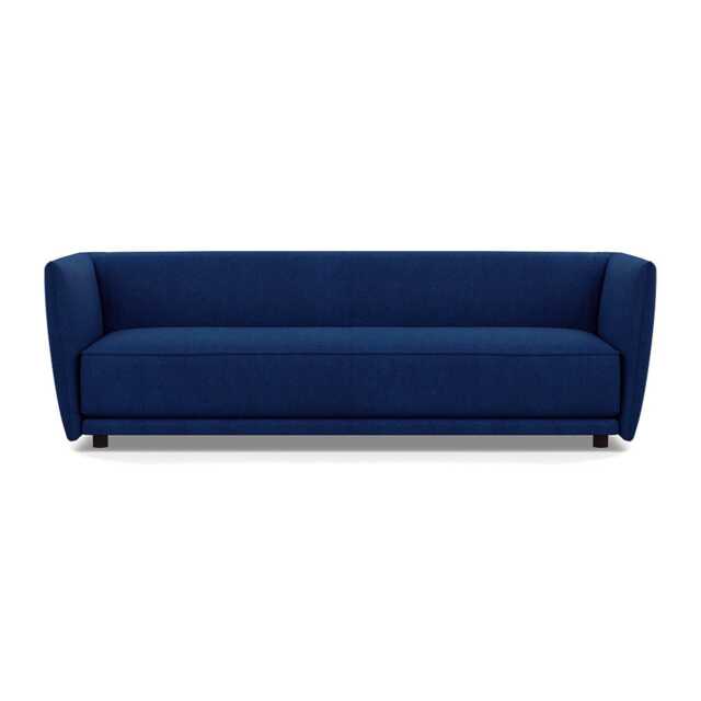 Heal's Valley 4 Seater Sofa St Moritz Blue Walnut Stain Feet - image 1