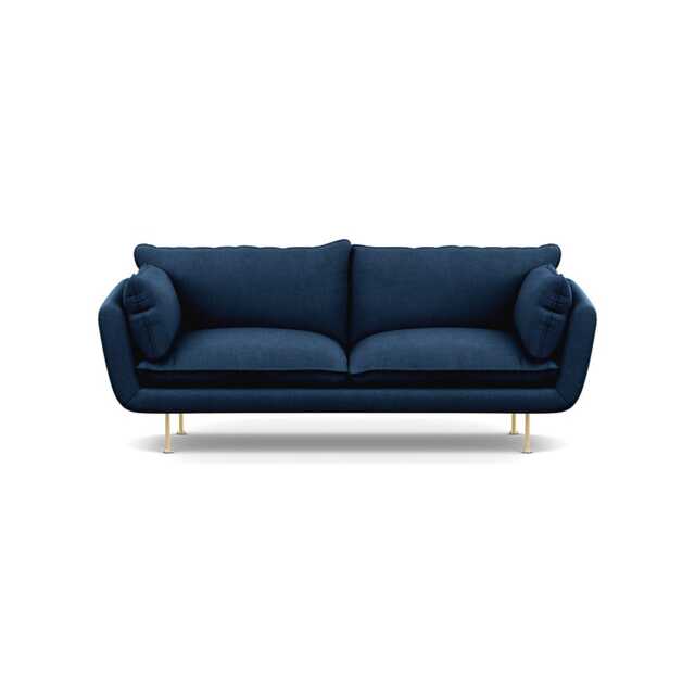 Heal's Allora 3 Seater Sofa Capelo Linen-Cotton Inkspot Brass Feet