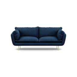 Heal's Allora 3 Seater Sofa Capelo Linen-Cotton Inkspot Brass Feet