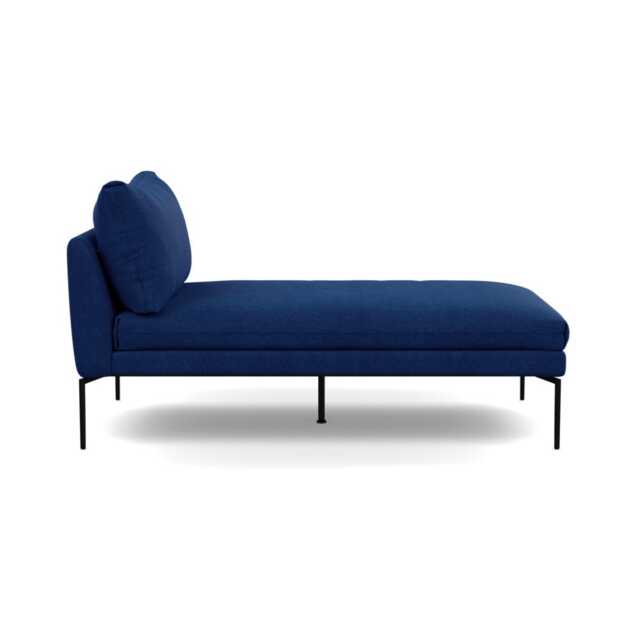 Heal's Matera Chaise Longue St Moritz Wool Blue 150 Black Feet