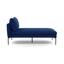 Heal's Matera Chaise Longue St Moritz Wool Blue 150 Black Feet