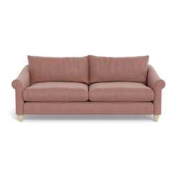 Heal's Devon 4 Seater Smart Luxe Velvet Dusky Pink Natural Beech Feet
