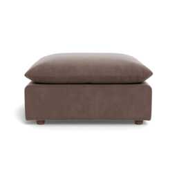 Heal's Astrid Ottoman Smart Velvet Mouse Natural Beech Feet