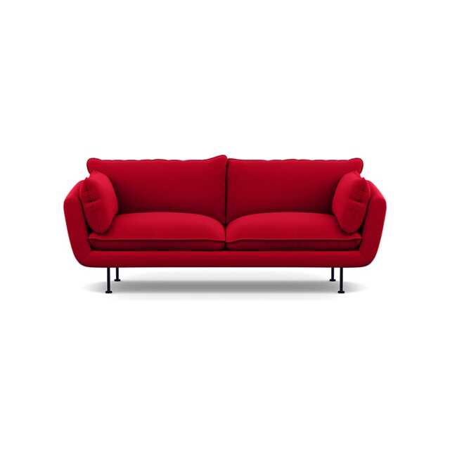 Heal's Allora 3 Seater Sofa Melton Wool Red Oxide Black Feet