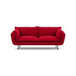 Heal's Allora 3 Seater Sofa Melton Wool Red Oxide Black Feet