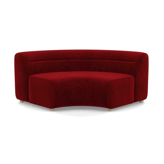 Heal's Lilli Curved Corner Unit Module Smart Luxe Velvet Mulberry Natural Beech Feet