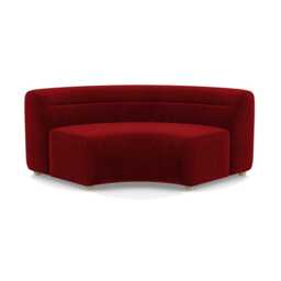 Heal's Lilli Curved Corner Unit Module Smart Luxe Velvet Mulberry Natural Beech Feet