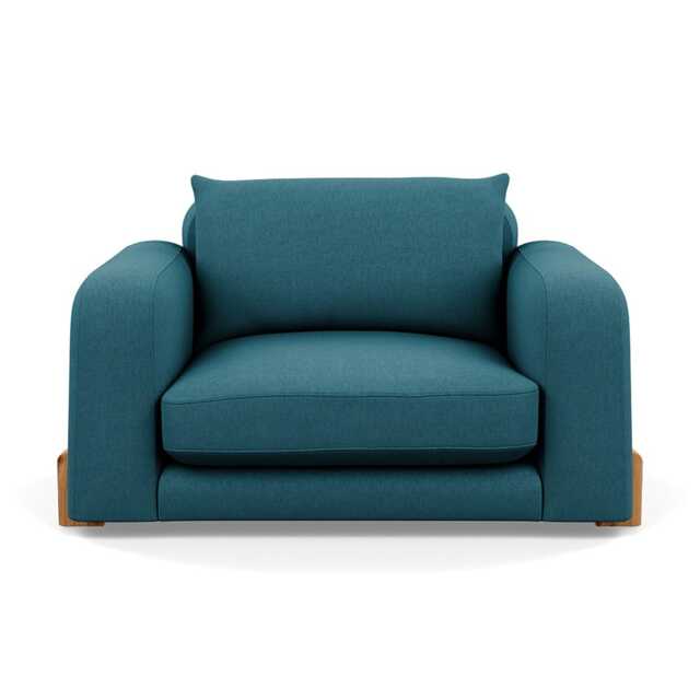 Heal's Nuvola Loveseat Brushed Cotton Cadet Natural Oak Feet