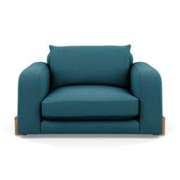 Heal's Nuvola Loveseat Brushed Cotton Cadet Natural Oak Feet