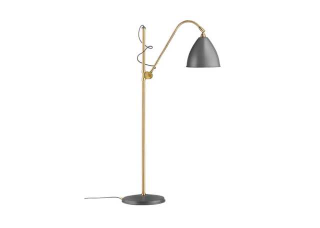 Gubi Bestlite BL3 Floor Lamp Brass Base Grey Shade