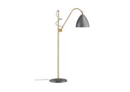Gubi Bestlite BL3 Floor Lamp Brass Base Grey Shade