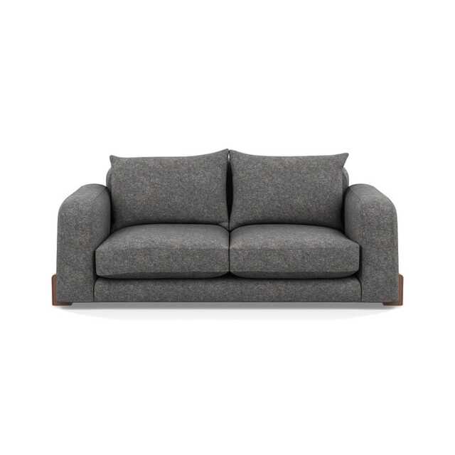 Heal's Nuvola 3 Seater Sofa Melton Wool Shale Walnut Stained Feet