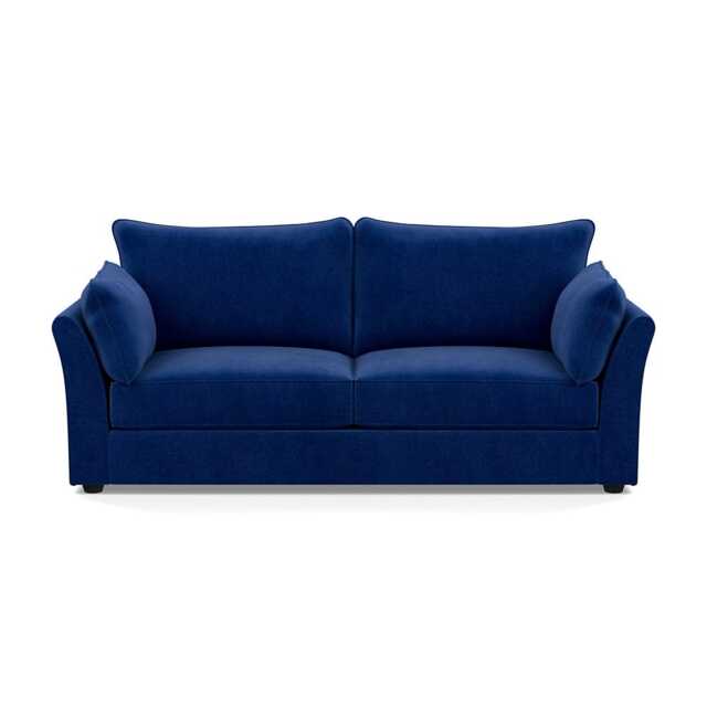 Heal's Tailor 4 Seater Sofa Smart Luxe Velvet Azure Black Feet