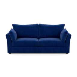 Heal's Tailor 4 Seater Sofa Smart Luxe Velvet Azure Black Feet