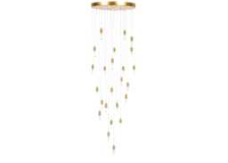 Heal's Rock Crystal LED Chandelier Light Brushed Gold