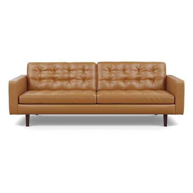 Heal's Hepburn 4 Seater Daino Leather Parchment Wenge Feet - image 1