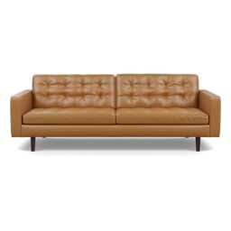 Heal's Hepburn 4 Seater Daino Leather Parchment Wenge Feet