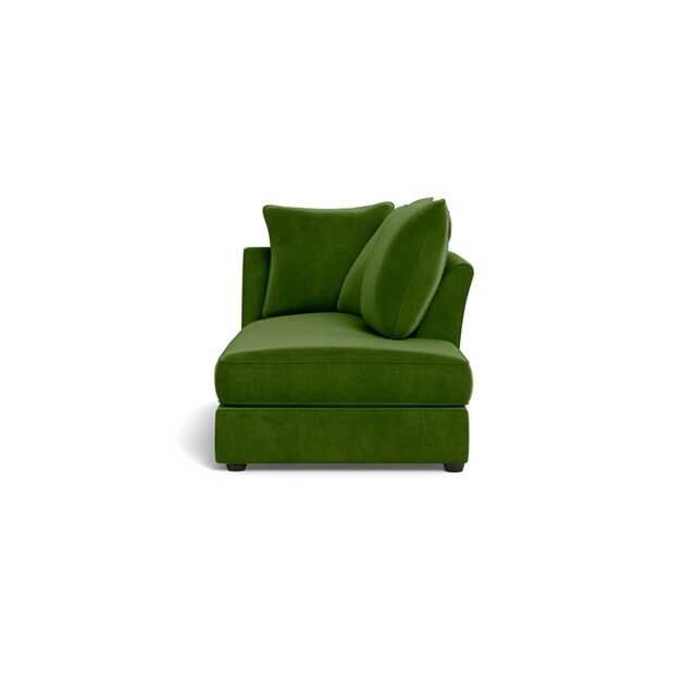 Heal's Tailor Right Hand Facing Chaise Unit Smart Luxe Velvet Grass Black Feet