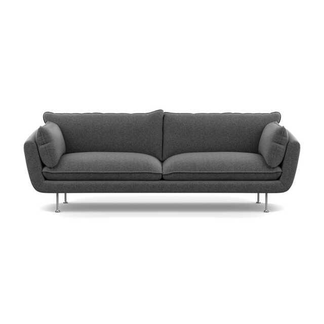 Heal's Allora 4 Seater Sofa Melton Wool Granite Stainless Steel Feet