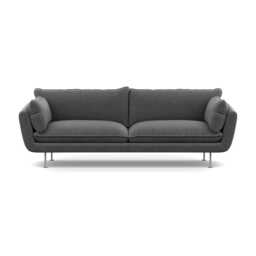 Heal's Allora 4 Seater Sofa Melton Wool Granite Stainless Steel Feet