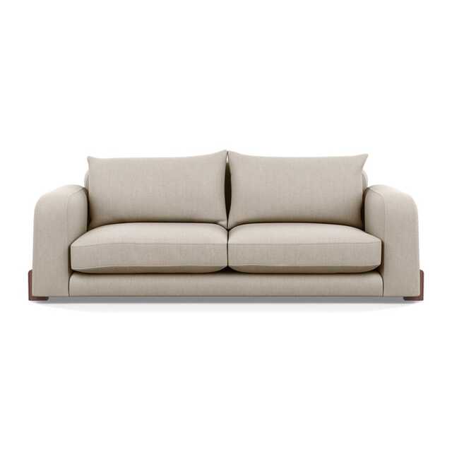 Heal's Nuvola 4 Seater Sofa Broad Weave Putty Walnut Stained Feet