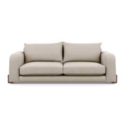 Heal's Nuvola 4 Seater Sofa Broad Weave Putty Walnut Stained Feet