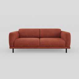 Heal's Harri 3 Str Sofa Smart Luxe Velvet Tawny