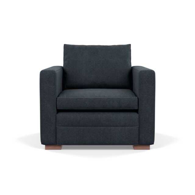 Heal's Palermo Armchair St Moritz Wool Grey 160 Walnut Feet