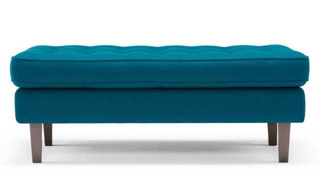 Heal's Hepburn Ottoman St Mortitz Wool Teal Natural Feet - image 1