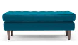 Heal's Hepburn Ottoman St Mortitz Wool Teal Natural Feet