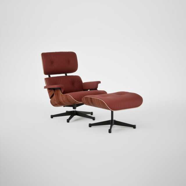 Vitra Eames Lounge Chair & Ottoman Santos Palisander Contemporary L50 93 Brandy Polished Black Base 05