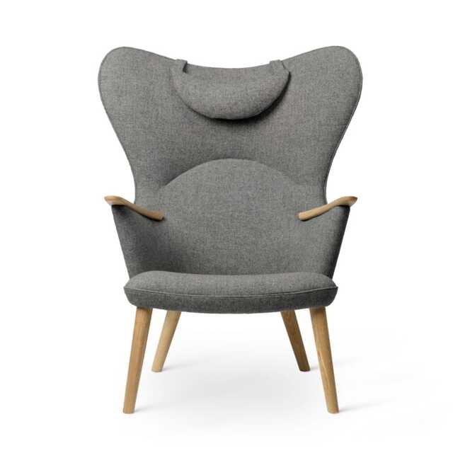 Carl Hansen & Son CH78 Lounge Chair with head rest, Oak/Fiord 0151 - image 1