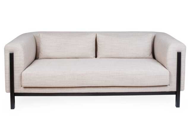 Heal's Massimo 3 Seater Sofa Tundra Texture Stone Black Ash Feet