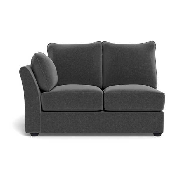 Heal's Tailor Double Left Hand Facing Corner Unit Melton Wool Granite Black Feet