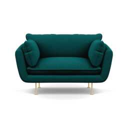 Heal's Allora Loveseat Brushed Cotton Pine Brass Feet