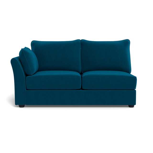 Heal's Tailor Medium Left Hand Facing Corner Unit Velvet Teal Black Feet