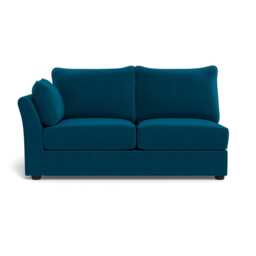 Heal's Tailor Medium Left Hand Facing Corner Unit Velvet Teal Black Feet