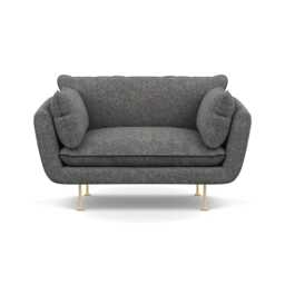 Heal's Allora Loveseat Melton Wool Shale Brass Feet