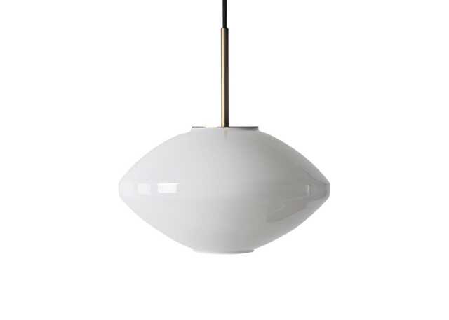 Hadeland Glassverk Archive 4280 Pendant Light White & Brass