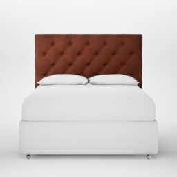 Heal's Balmoral Headboard Lift Storage King Smart Cotton Linen Rust