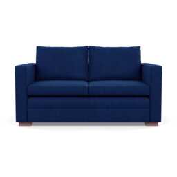 Heal's Palermo 2 Seater Sofa St Moritz Wool Blue 150 Walnut Feet